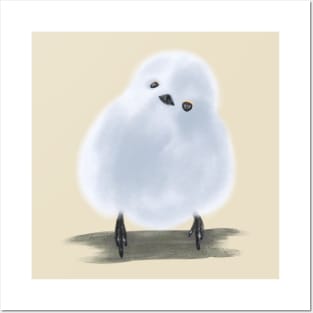 Fluffy snowball bird Posters and Art